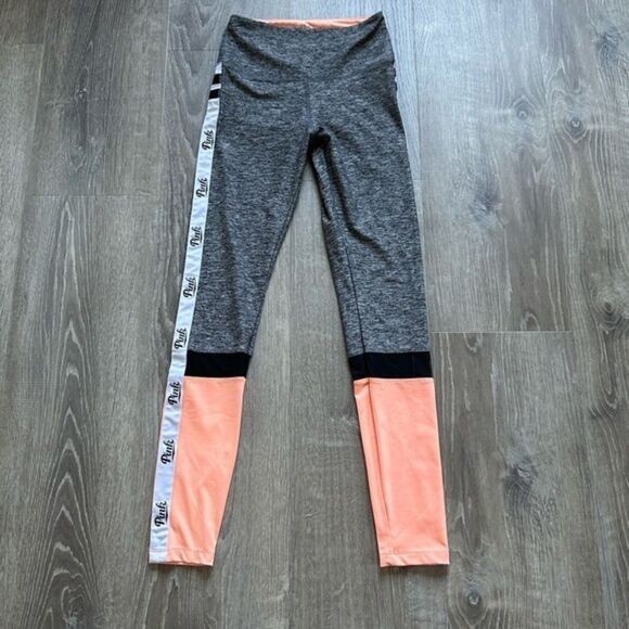 Victoria's Secret PINK ULTIMATE Leggings Marled Gray & Peach Size XS - Picture 1 of 3